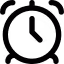 Black and white minimalistic wristwatch icon showing time at approximately 10:10.