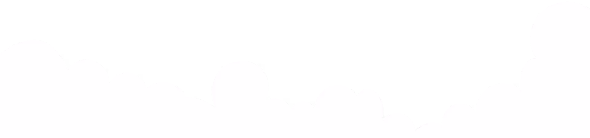 White cloud-like curved shape on transparent background, used as a decorative bottom border.