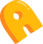 Orange ghost character from Pac-Man game with a missing lower mouth section.