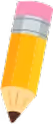 Yellow pencil with a pink eraser tip.