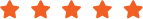 Five orange stars in a horizontal row on a white background.